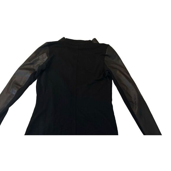 Michael Stars Moto Jacket Real Leather Draped Front Black Size Small - Picture 5 of 6